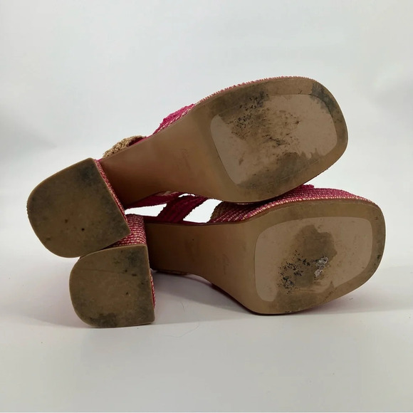 Castaner Fulvia Pink Woven Strappy Platform Colorful Tropical Resortwear Heels - Picture 8 of 9